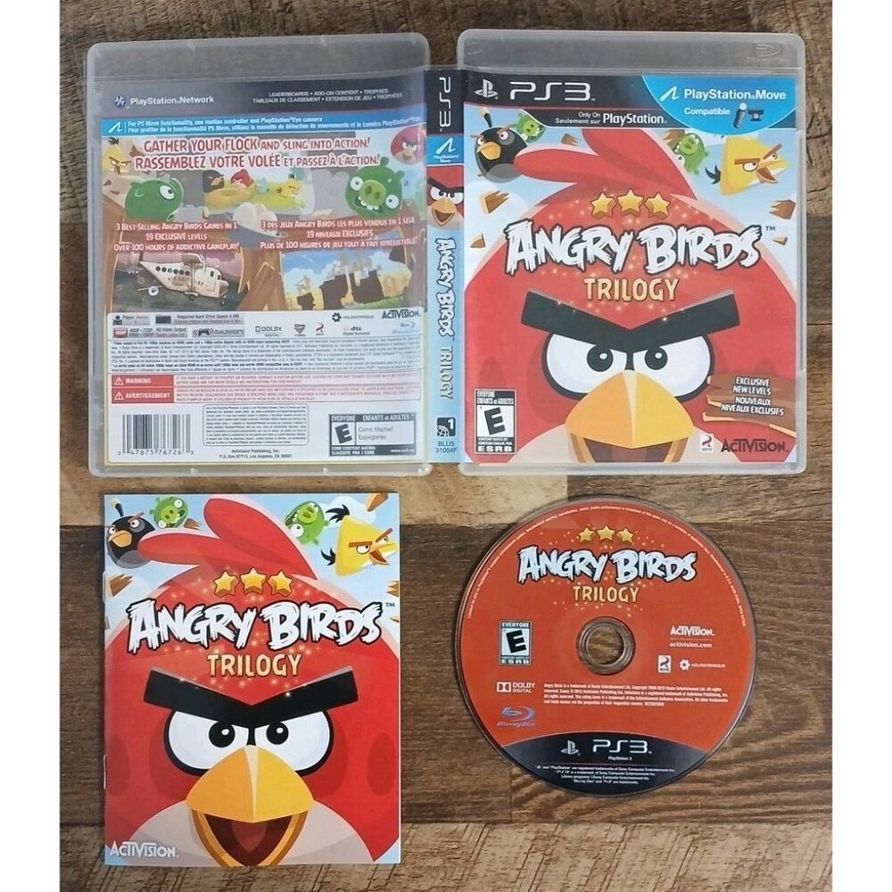 Angry Birds Trilogy (Sony PlayStation 3, 2012) PS3 Complete CIB - Tested